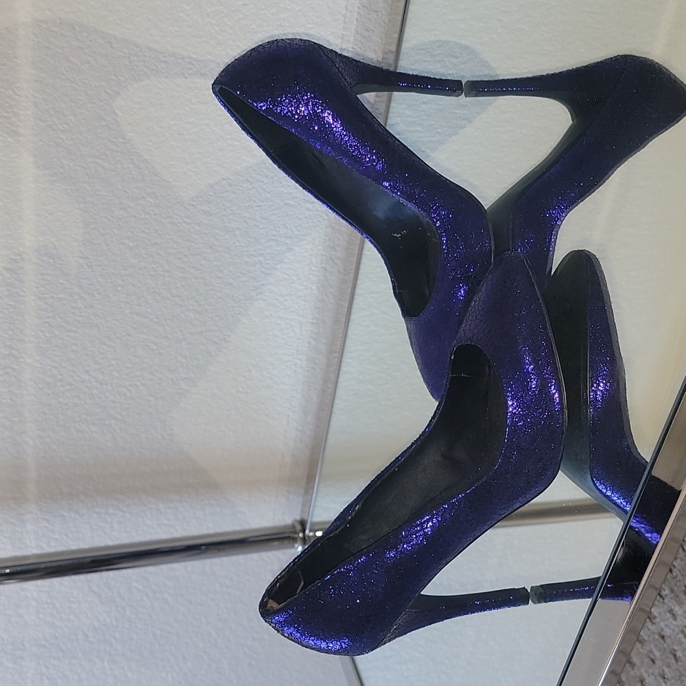 Colin Stuart, purple irradescent stilettos, size 8